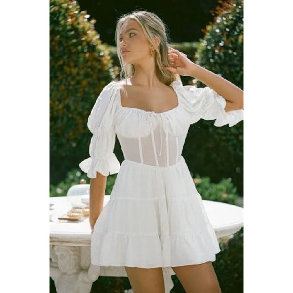 Sabo Skirt Kenz White Mini Dress, Size XS